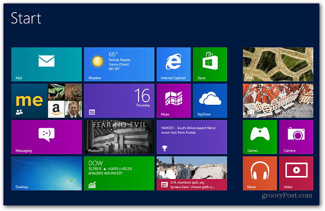 „Windows 8“ pradžios ekranas