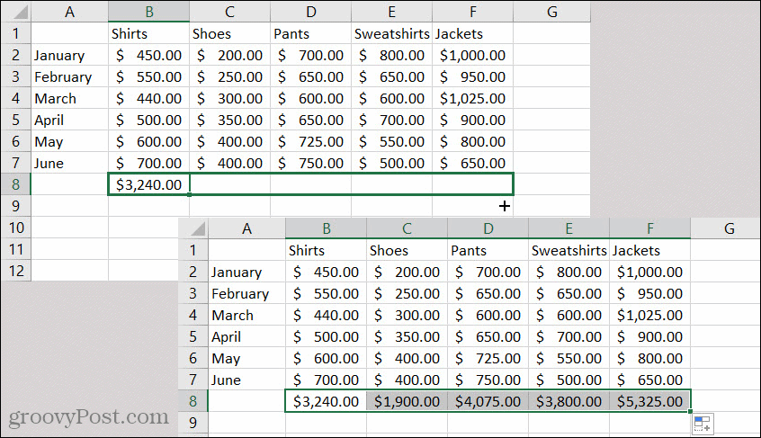 „Excel“ automatinio pildymo formulė