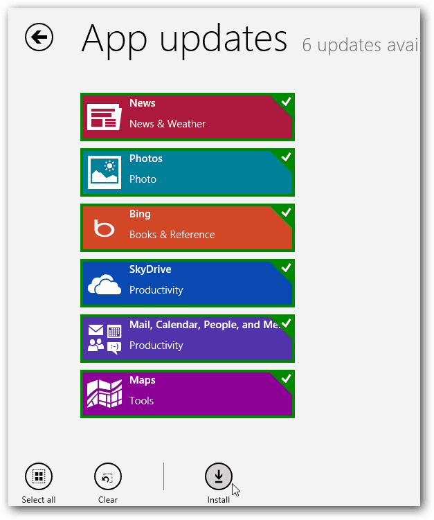 „Windows 8“ programų naujiniai