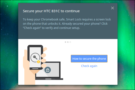 ekrano užraktas „Chromebook“