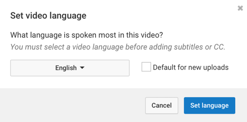 Pasirinkite kalbą, kuria dažniausiai kalbama „YouTube“ vaizdo įraše.