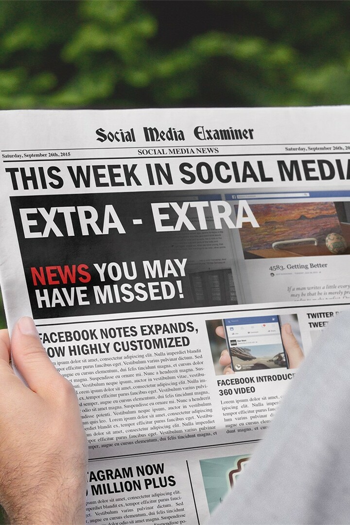 socialinių tinklų eksperto savaitės naujienos, 2015 m. rugsėjo 26 d