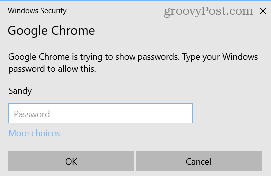 Įveskite „Windows“ slaptažodį