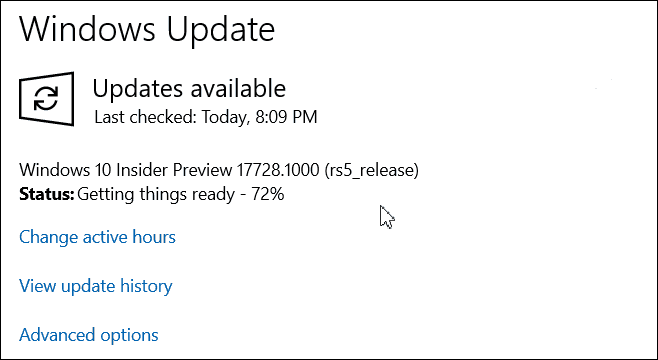 „Windows 10 Insider Build 17728“