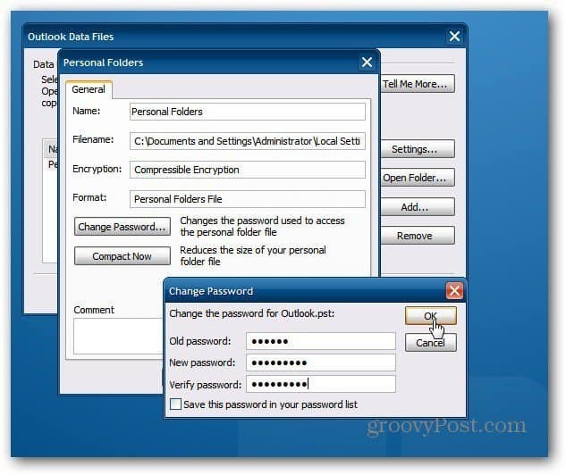 Kaip apsaugoti „Outlook PST“ failą slaptažodžiu