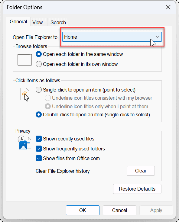 „File Explorer“ Atidarykite „OneDrive“. 