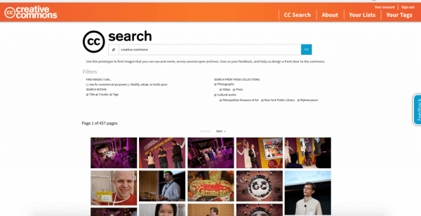„Creative Commons“ beta versijoje bando naują „CC Search“ funkciją.