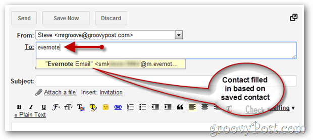 Kaip naudotis el. Paštu, norint siųsti informaciją į savo „Evernote“ nešiojamąjį kompiuterį