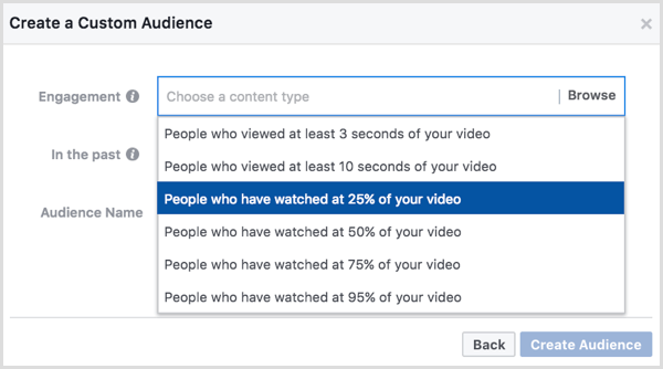 „Facebook“ pasirinkta auditorija pagal vaizdo įrašų peržiūras