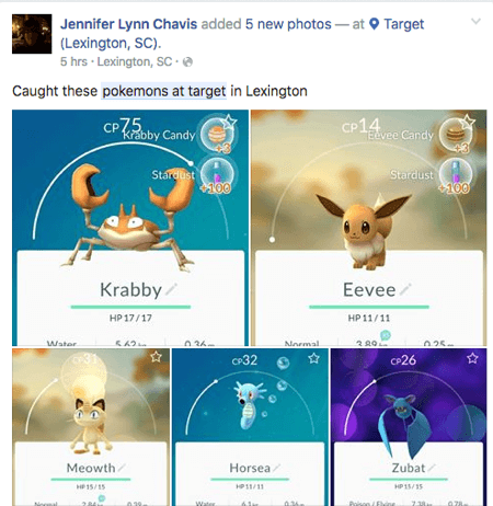 pokemon go vartotojo sukurtas turinys