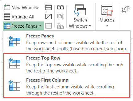 Užšaldykite „Windows“ stulpelį arba eilutę „Excel“