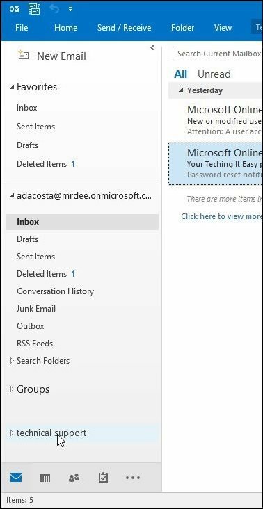 „Outlook“ pašto dėžutė