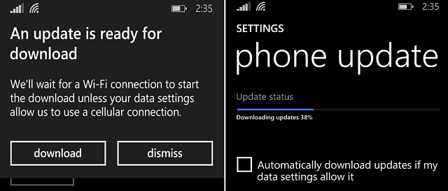 atnaujinti „Windows Phone 8-1“ naujinimą