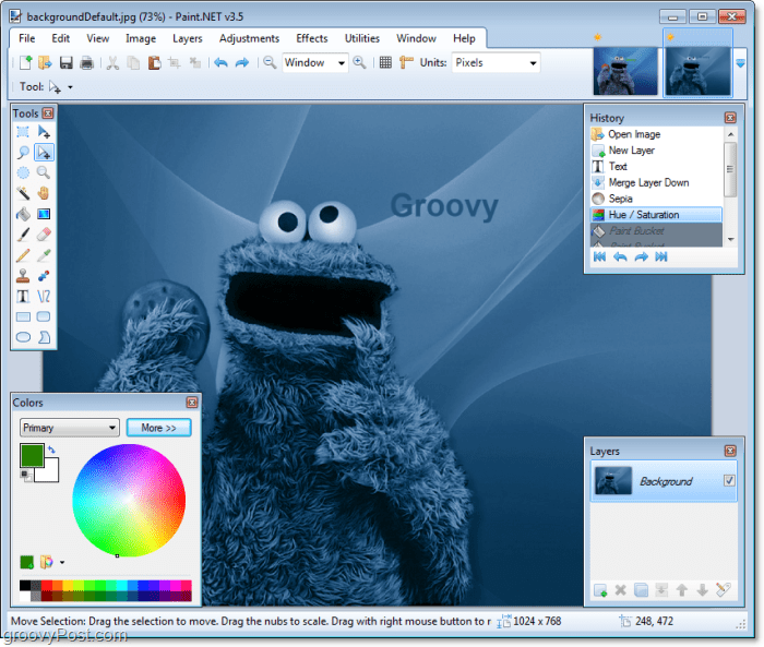 „ecookie“ monstrą paverskite dar mėlynesniu su „Paint“. NET naujosios funkcijos, gautos iš naujinio 3.5