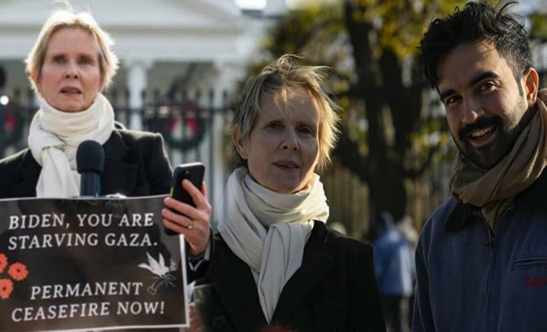 Amerikiečių aktorė Cyntia Nixon pasisakė už palestiniečius priešais Baltuosius rūmus!