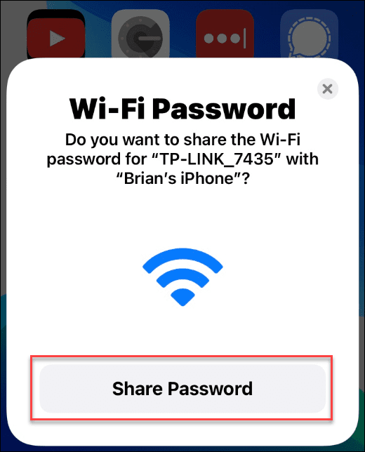 Bendrinkite „Wi-Fi“ slaptažodį „iPhone“.