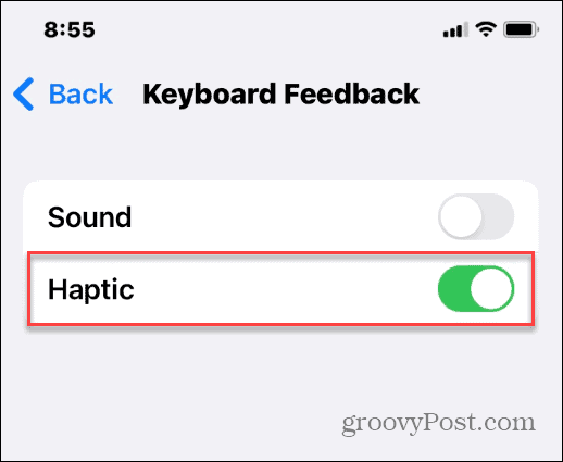 Įgalinkite „Haptic Feedback“ „iPhone“ klaviatūroje