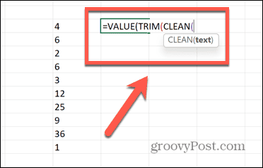 Excel vertės apkarpymo valymo funkcijos