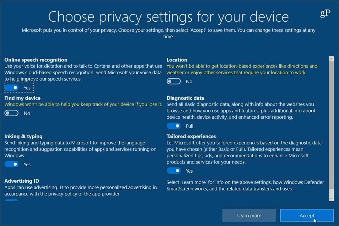 Norėdami ištrinti ir atsisiųsti veiklos istoriją, naudokite „Microsoft“ privatumo informacijos suvestinę