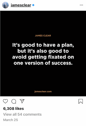 „Instagram“ verslo įrašo su citata pavyzdys