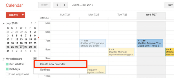 sukurti „Google“ kalendorių