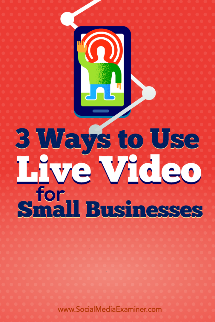 Patarimai apie tris būdus, kaip smulkiojo verslo savininkai naudoja tiesioginius vaizdo įrašus.