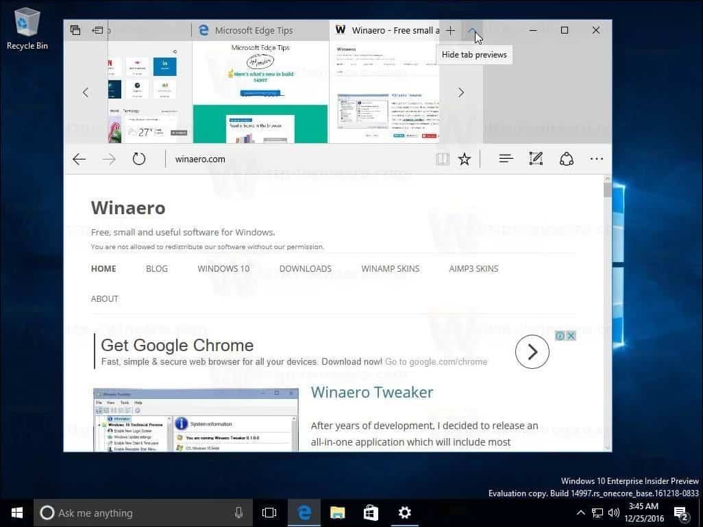 „Edge Windows 10“ kūrėjų naujinimas „1703 Microsoft“
