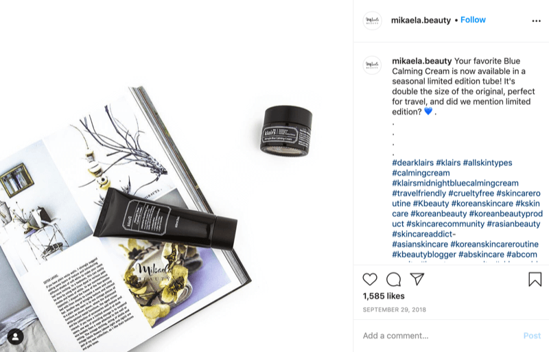 sezoninės dovanos @ mikaela.beauty pavyzdys, rastas ir pasidalintas per „Instagram“ įrašą, pažymint ribotą entiono daiktą