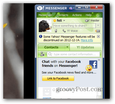 „Yahoo!“ „Messenger“ išjungimas „Windows Live“ sąveikumas, viešieji pokalbiai ir dar daugiau