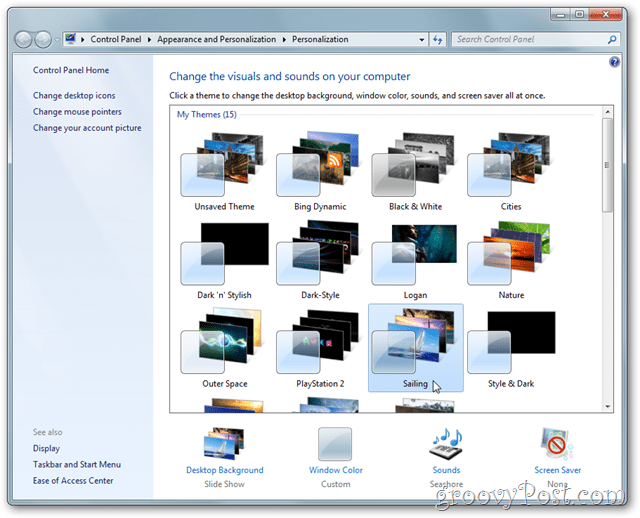 „Windows 7“ temų biblioteka
