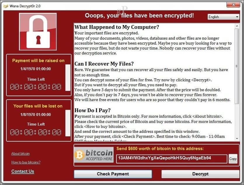 „Microsoft“ išleido neatidėliotiną „Wanacrypt Ransomware“ saugos naujinimą