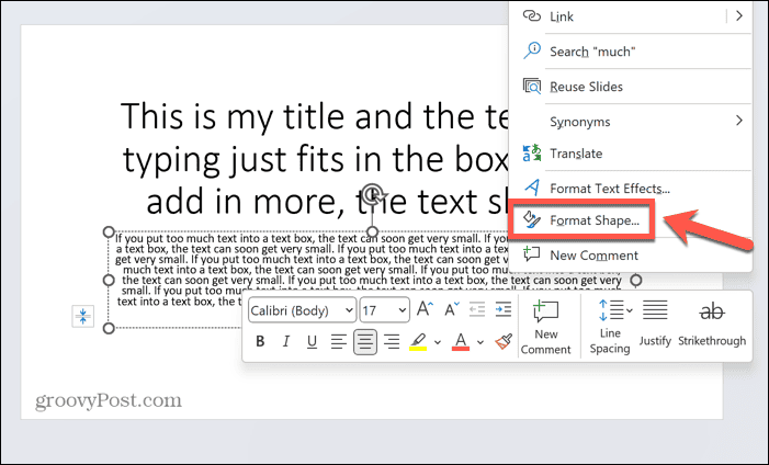 powerpoint formato forma