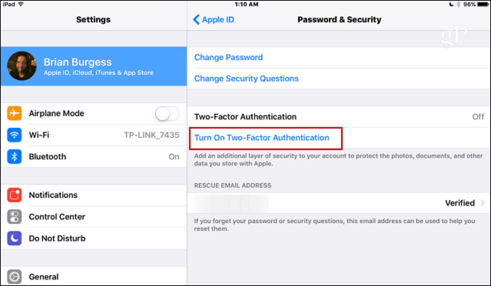 Kaip įjungti „Apple ID“ dviejų veiksnių autentifikavimą