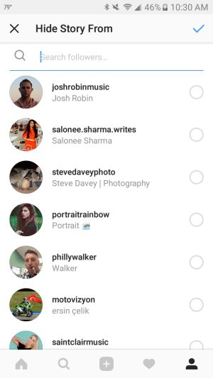 Galite užblokuoti konkrečių „Instagram“ stebėtojų matymą jūsų istorijose.