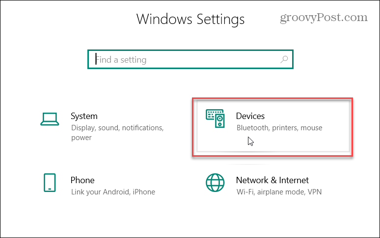 „Windows 10“ nustatymų įrenginiai