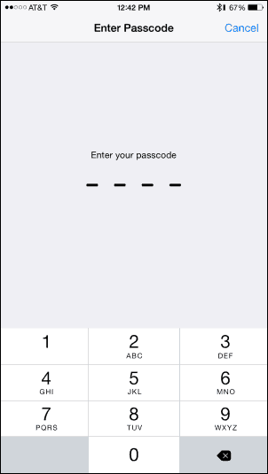 Įveskite kodą - pridėkite pirštų atspaudus prie „Touch ID“
