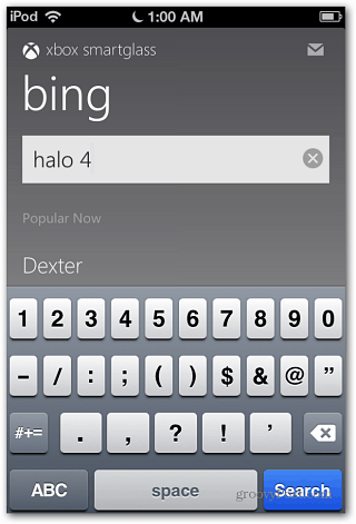 „SmartGlass Bing“ paieška „iOS“
