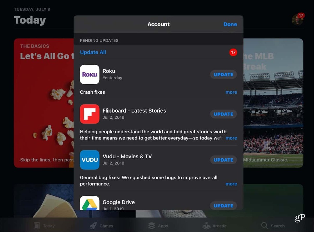 Kaip rasti ir rankiniu būdu atnaujinti „iOS 13“ programas „App Store“