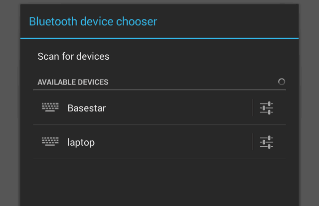 „Android“ „Bluetooth“ įrenginio parinkiklis