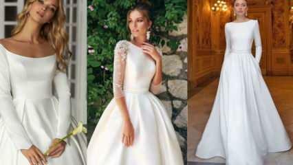 Kokios yra populiariausios paprastos vestuvinės suknelės 2021 m. Gražiausios paprastos vestuvinės suknelės
