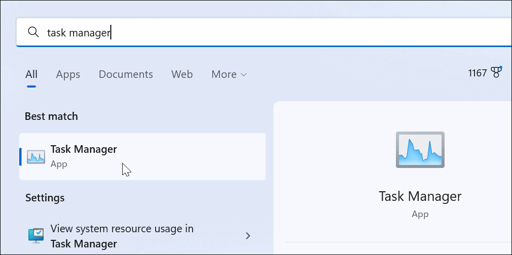 Pakeiskite užduočių tvarkyklės pradžios puslapį sistemoje „Windows 11“.