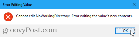 Neįmanoma redaguoti klaidos „Windows“ registre