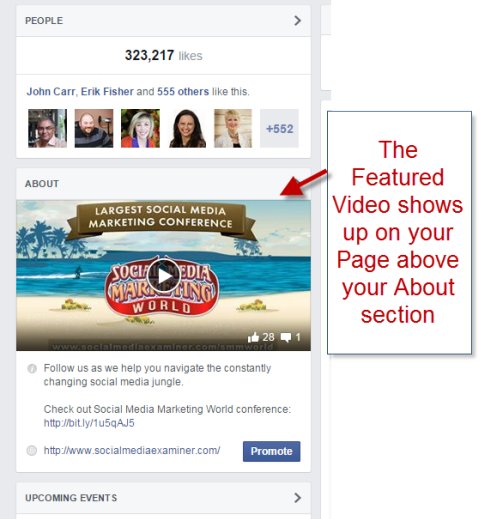 socialinės žiniasklaidos ekspertas pateikia vaizdo įrašą „Facebook“ puslapio paraštėje