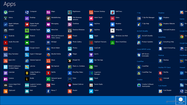 Kaip peržiūrėti ir valdyti visas „Windows 8“ programas ir programas