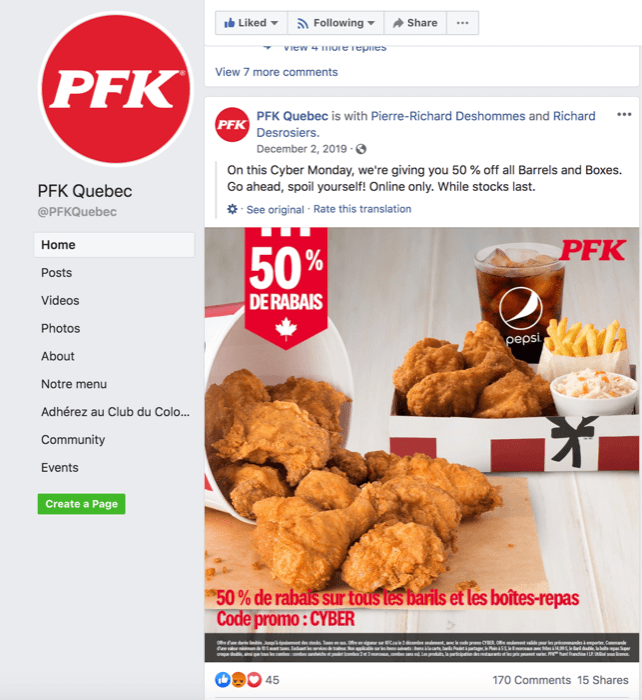 PFK „Facebook“ puslapis