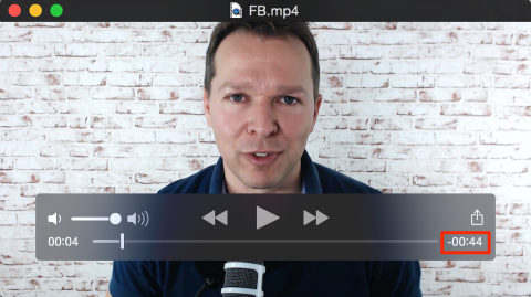 „Facebook“ vaizdo įrašo skelbimas, kuriame rodomas klipo ilgis