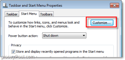 tinkinti „Windows 7“ meniu Pradėti