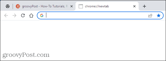 Tuščias naujo skirtuko puslapis naršyklėje „Chrome“.