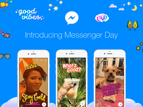 „Facebook“ pradėjo „Messenger Day“ - naują būdą vartotojams dalytis nuotraukomis ir vaizdo įrašais, kai jie vyksta atskiroje „Messenger“ programoje.