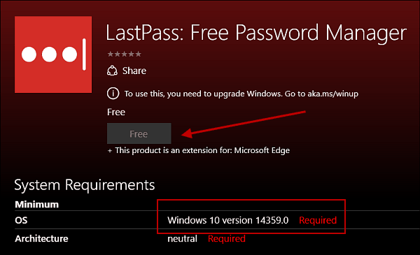 „LastPass“ plėtinys, skirtas „Microsoft Edge“, ateinančiam į „Windows 10“